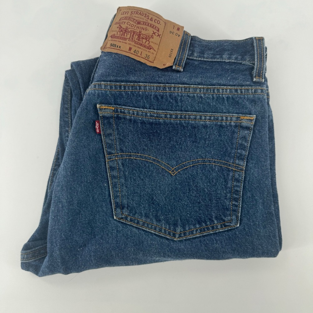 Vintage Levis 501xx Mens 40x36 Made in USA Denim Straight Leg Jeans 501-0000